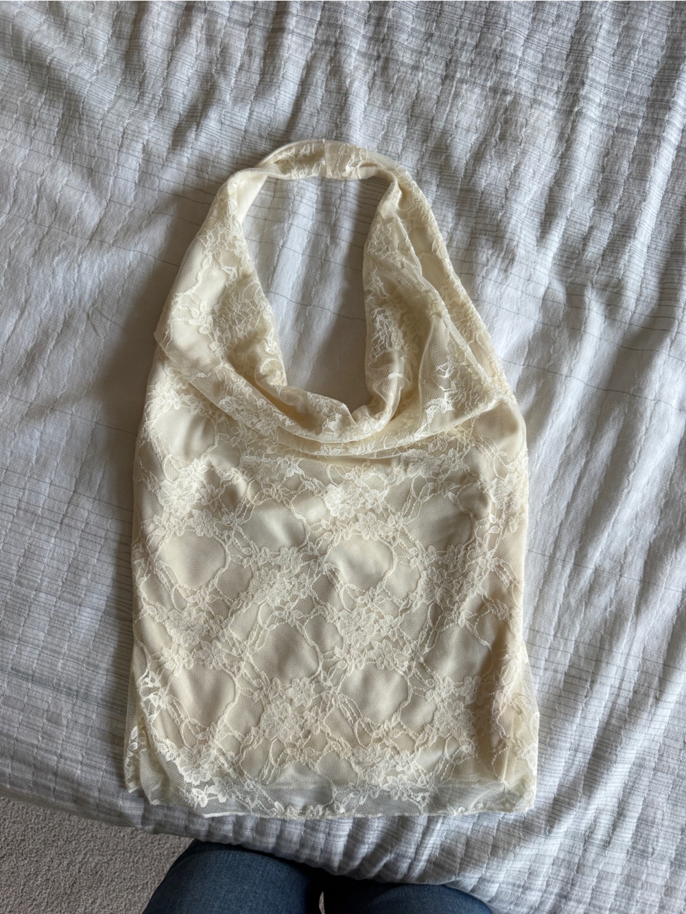 Cream Lace Halter Top